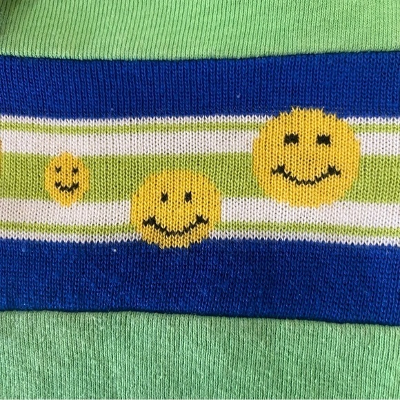 Philly green and striped with smiley faces Y2k 90’s short sleeve top size5 - Picture 2 of 5